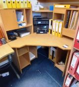 Corner desk with under shelving