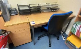 Office desk (1200x750), office chair and pedestal