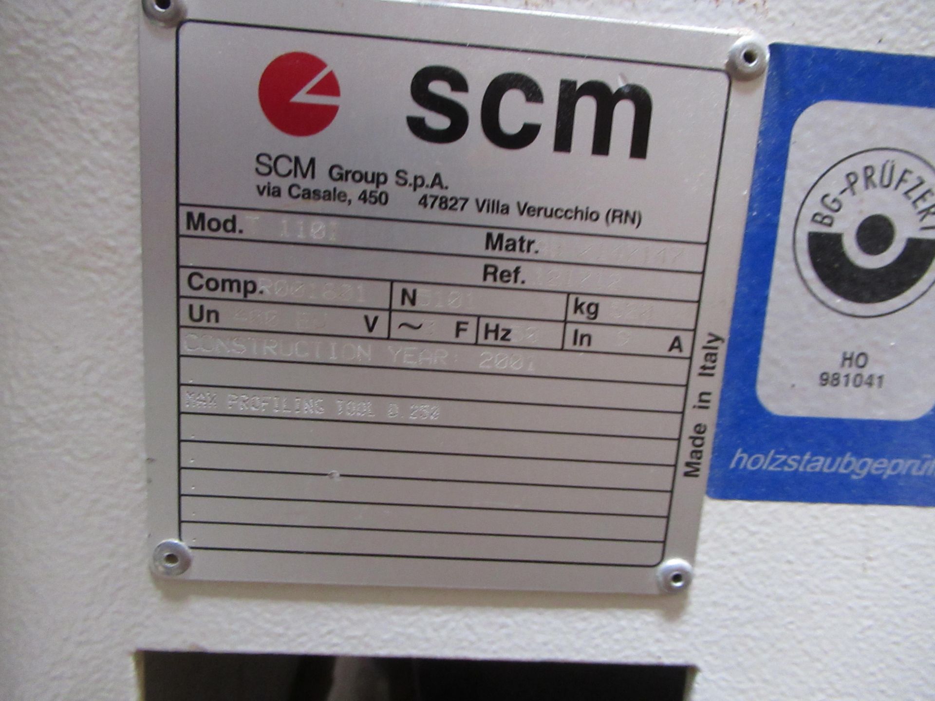 SCM T110i Spindle Moulder S/N AB/147147, YOM:2001, 3PH. Please note there is a £15 plus VAT Lift Out - Image 5 of 5