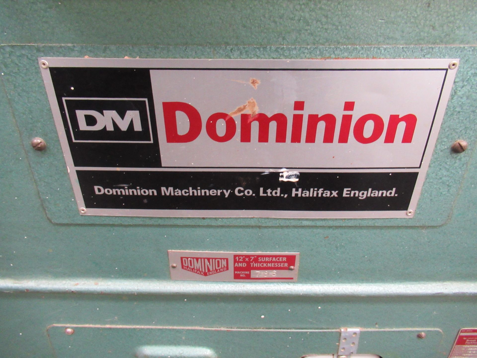 Dominion 12" x 7" Planer thicknesser 3PH, Please note there is a £10 plus VAT Lift Out Fee on this l - Image 2 of 4
