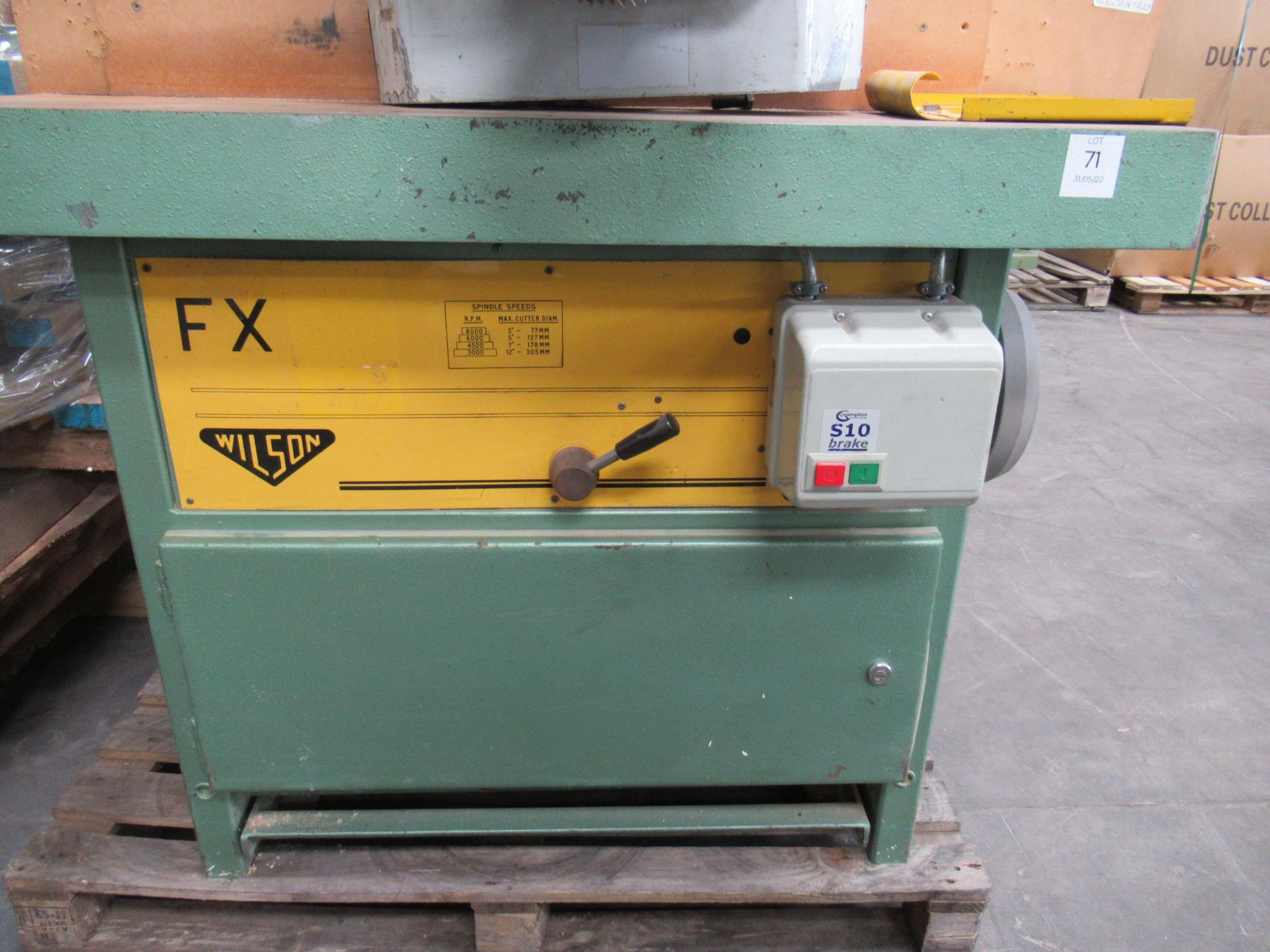 Wilson FX Spindle Moulder with unbranded powered roller feed. Please note there is a £15 plus VAT Li - Image 2 of 6