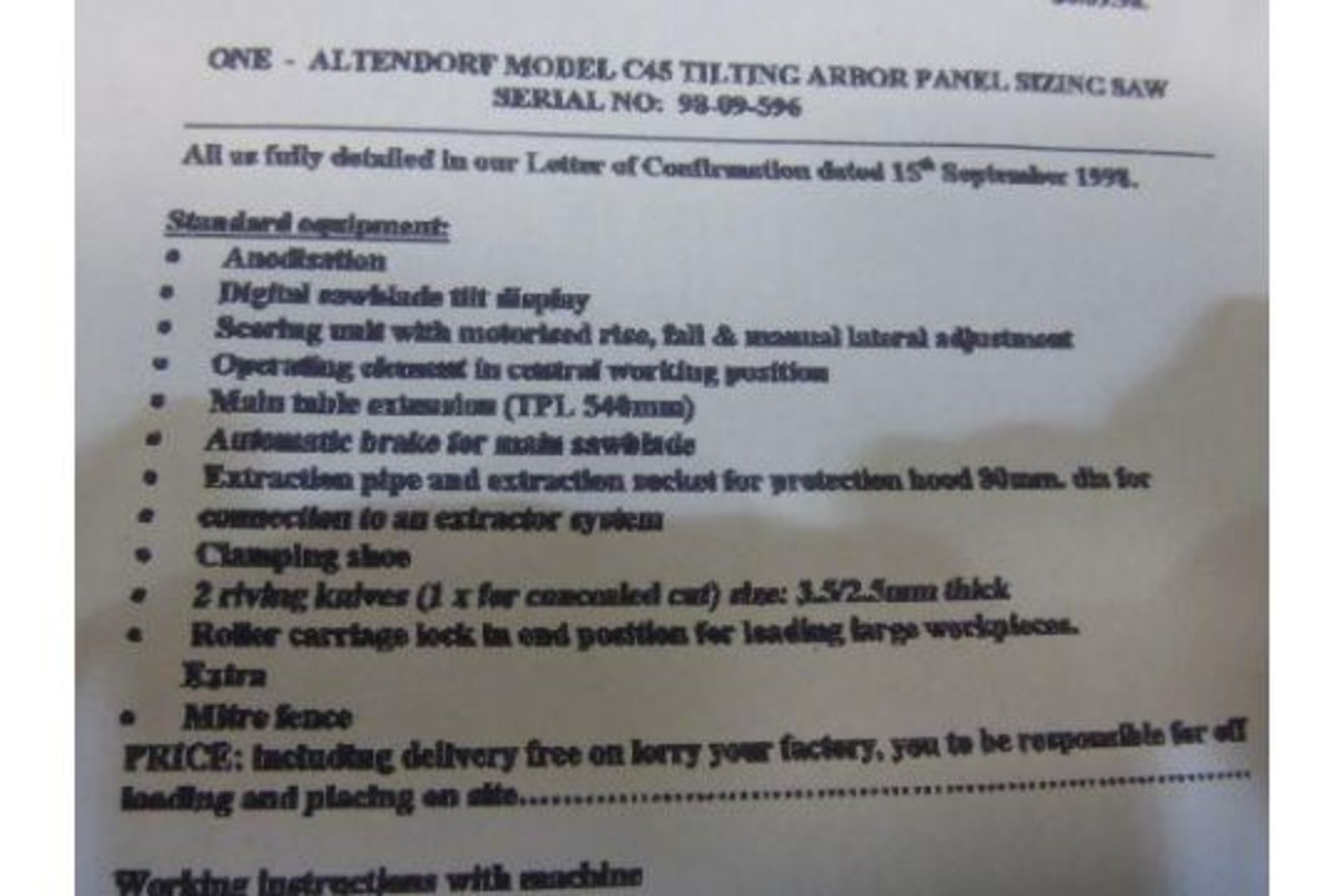 A 1998 Altendorf model C45 Tilting Arbour Panel sizing saw - Image 18 of 24