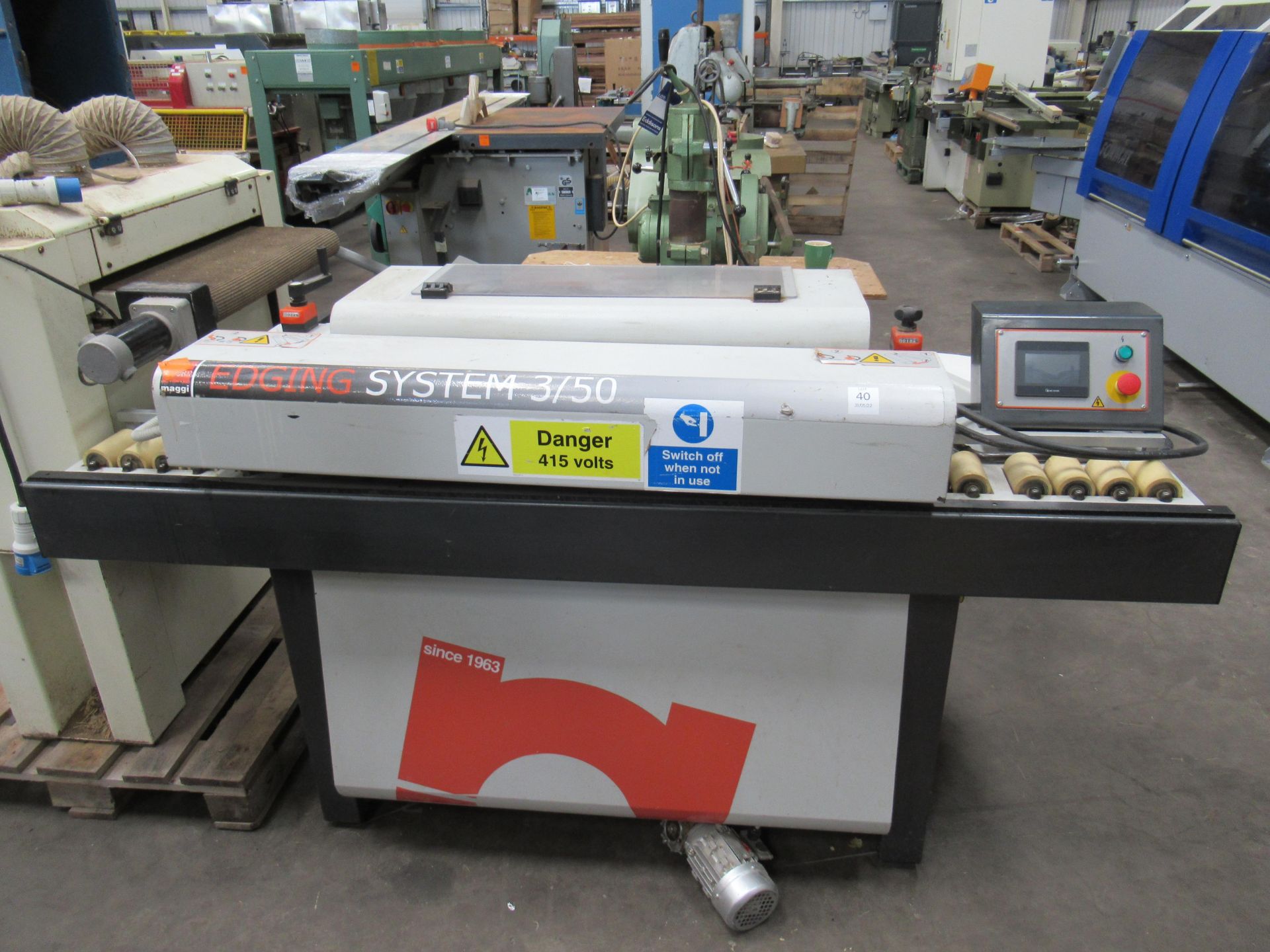 Maggi Edgebander 3/50 (Damaged). YOM: 2016, 400V, 50Hz. Please note there is a £5 plus