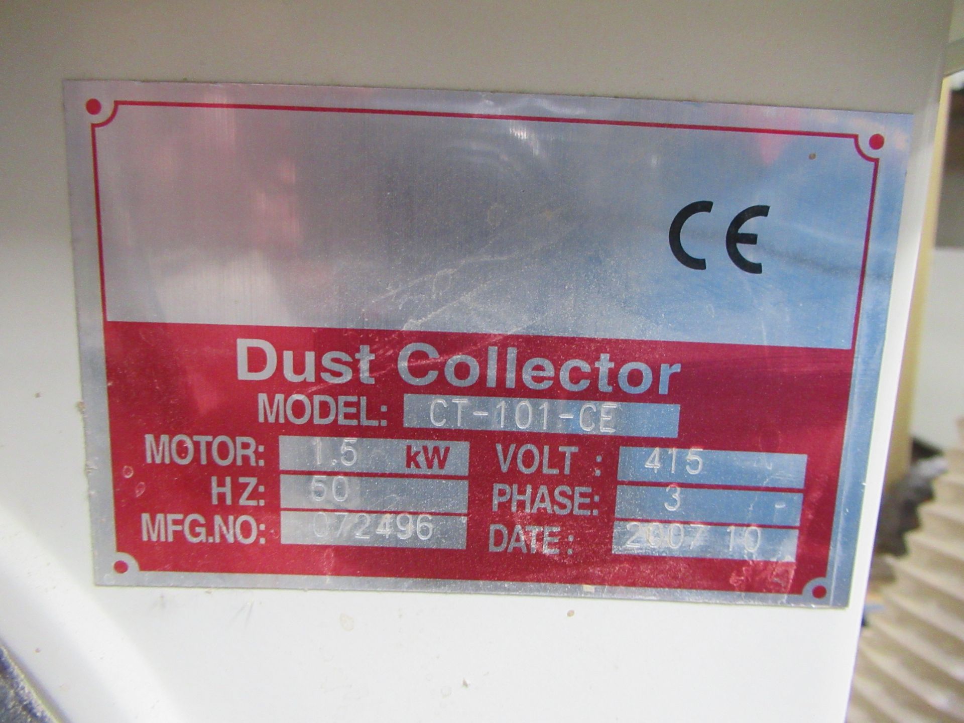 Single Bag Dust Collector Model CT-101-CE 3PH - Image 3 of 4