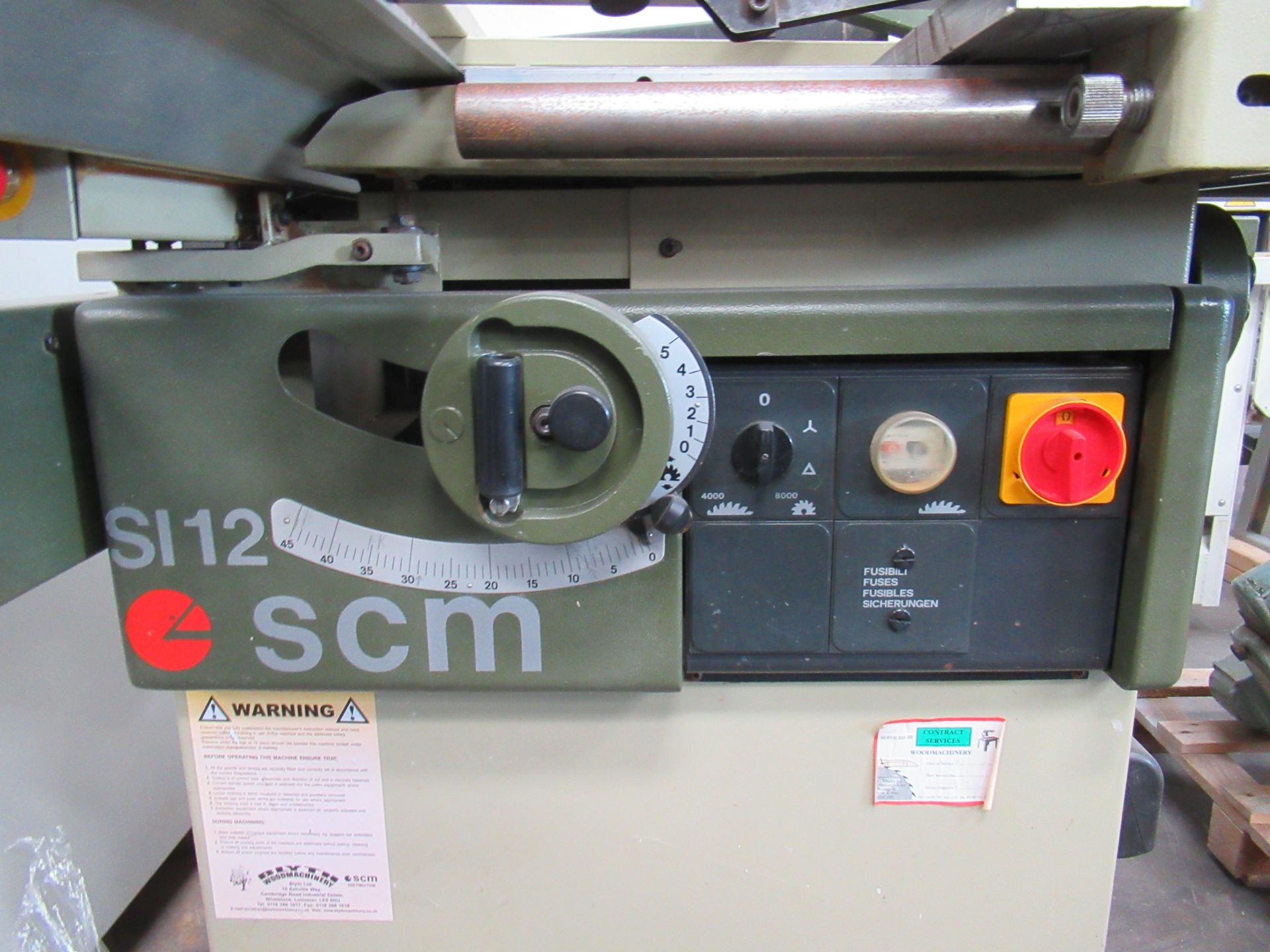 SCM SI12 Sliding Table Saw, SN AB61430,415V, 50HZ. - Image 4 of 7