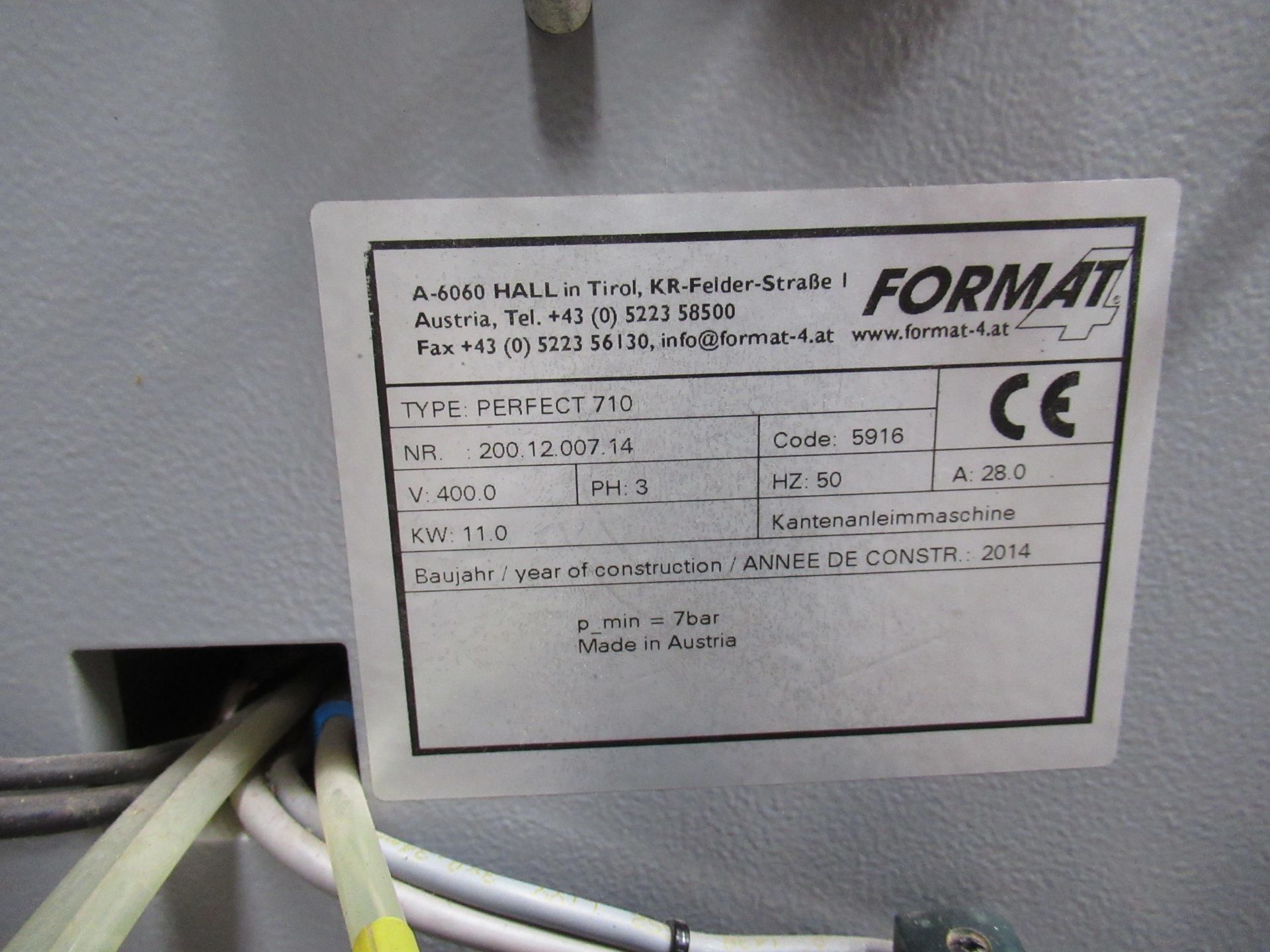 Format 4 'Perfect 710' Edgebander S/N 200 12 007 14, 400V 11KW, 50Hz. Please note there is a £40 plu - Image 10 of 10