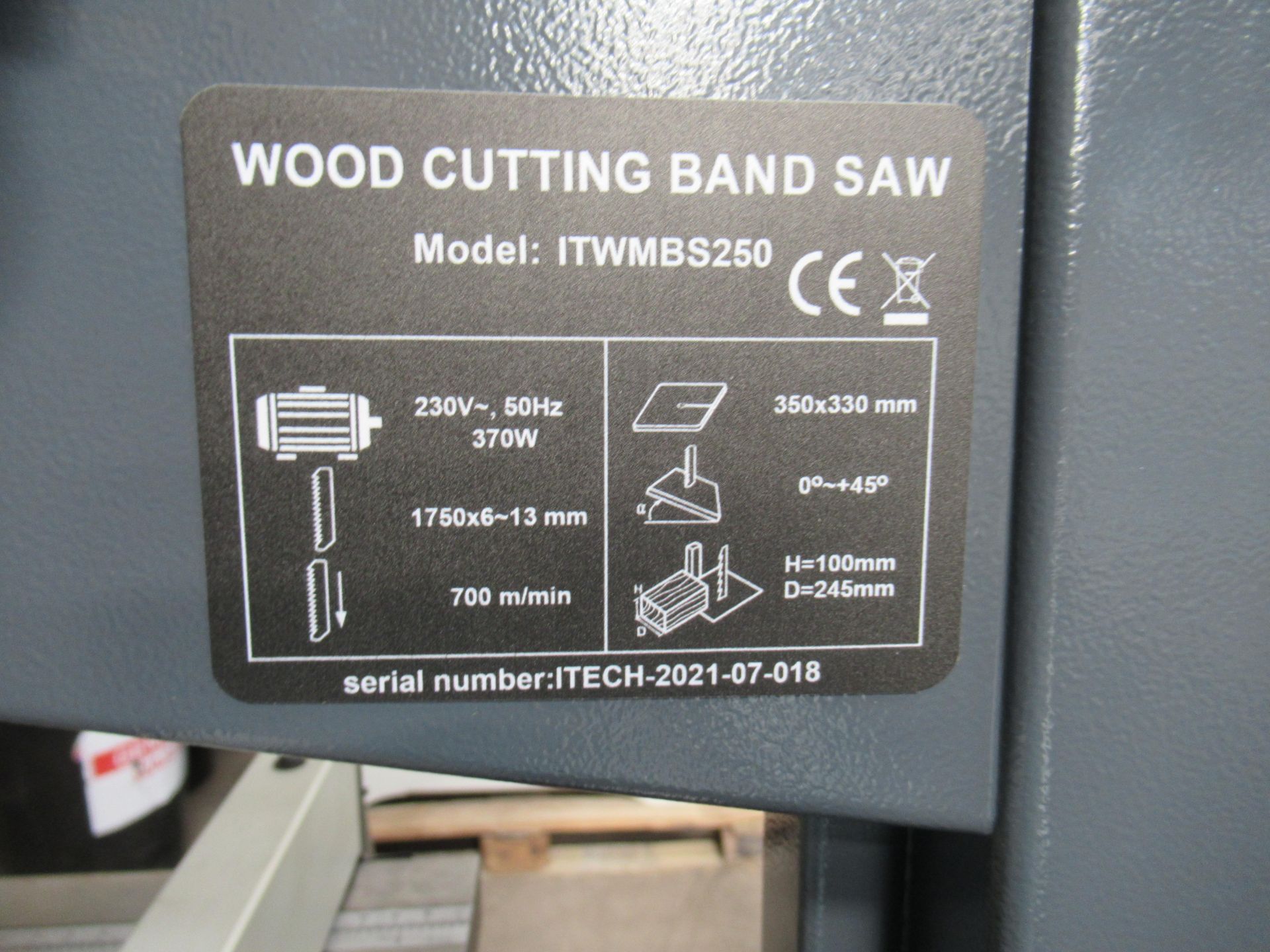 iTech Bandsaw Model ITWMBS250 230V - Image 4 of 4