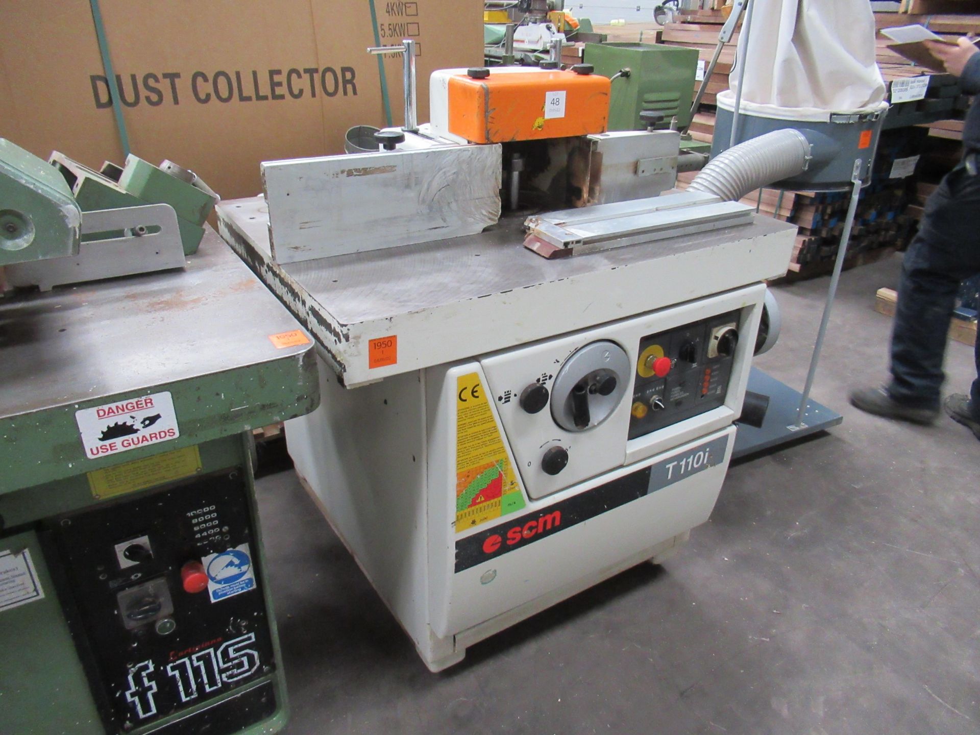 SCM T110i Spindle Moulder S/N AB/147147, YOM:2001, 3PH. Please note there is a £15 plus VAT Lift Out - Image 4 of 5