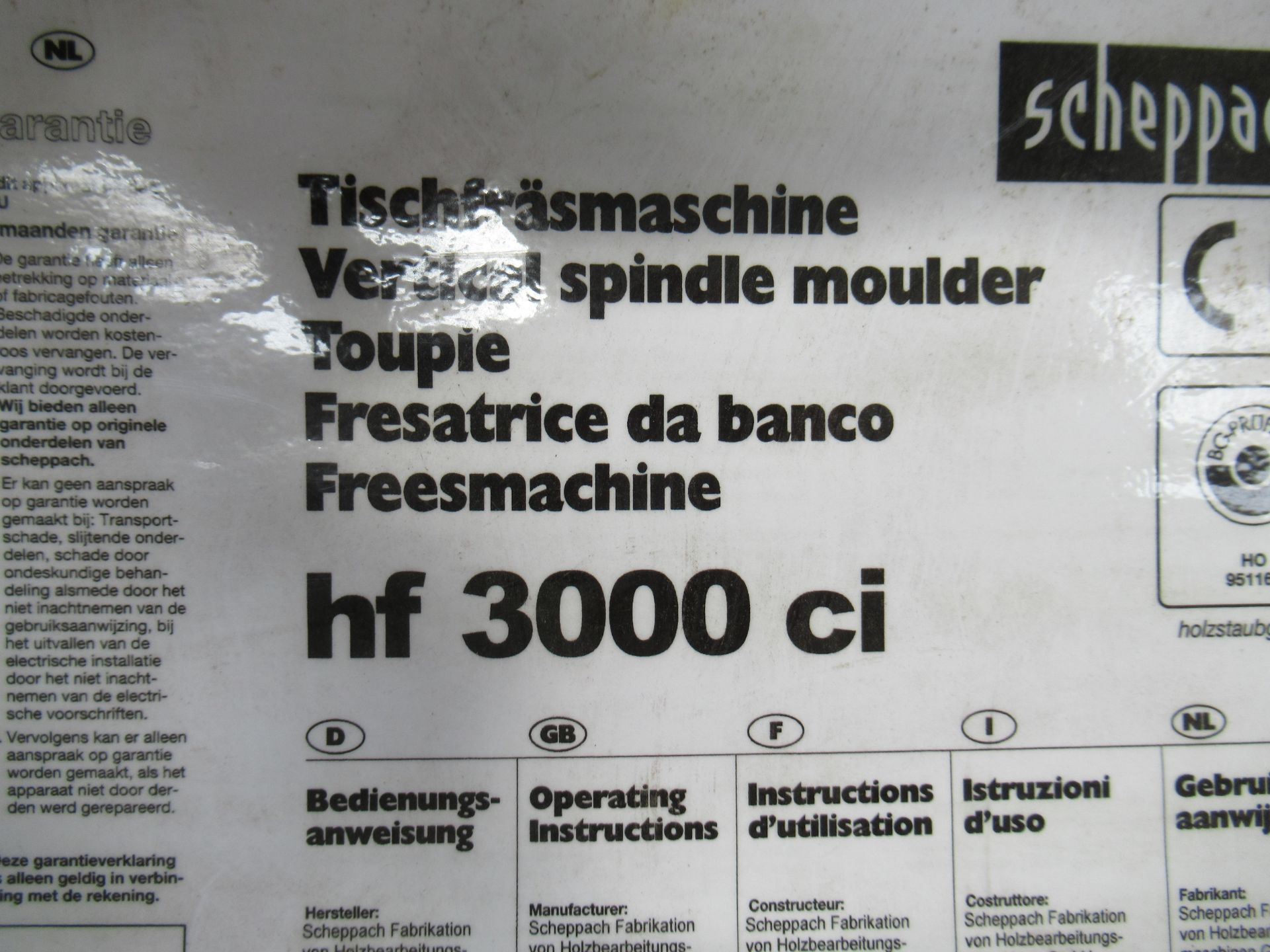 Scheppach HF3000CI Vertical Spindle Moulder. Please note there is a £10 plus VAT Lift Out Fee on thi - Image 4 of 8