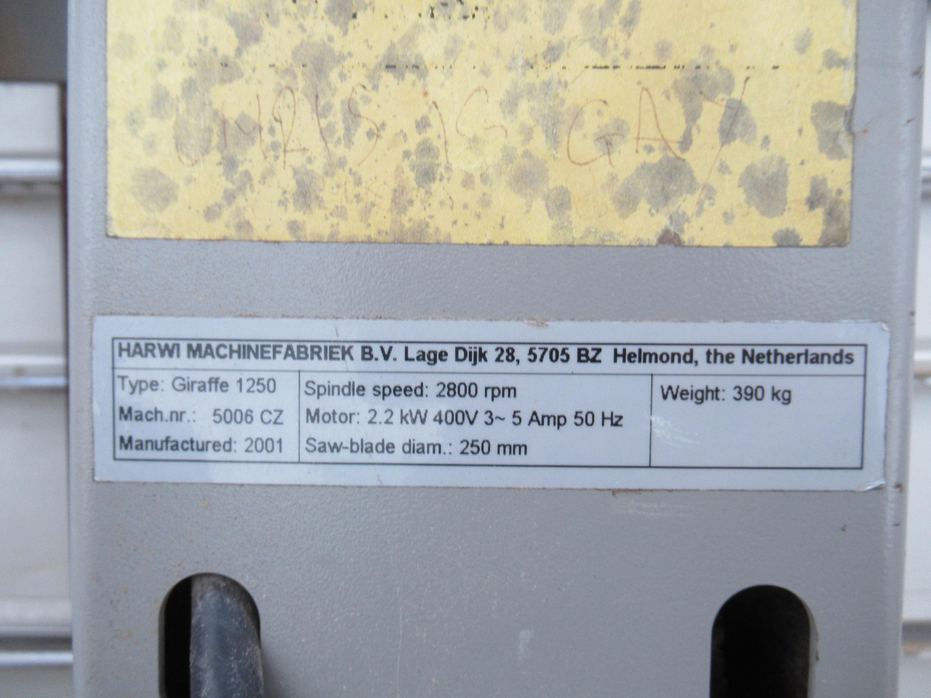 Startrite Hawri-Giraffe Vertical Wall Saw Type 1250 Mach No 5006CZ, YOM 2001, 400V. Please note ther - Image 3 of 3
