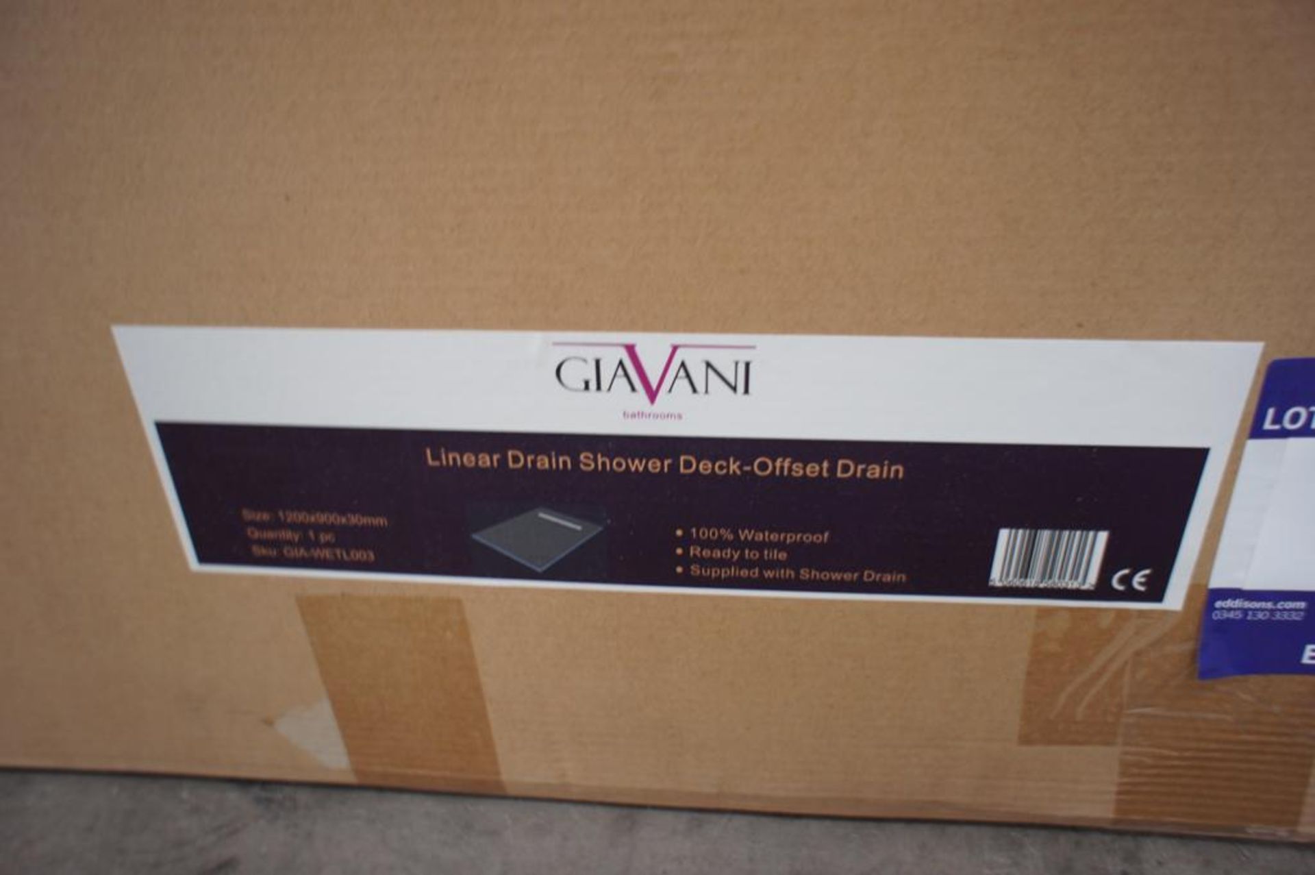 Giavani Linear Drain Shower Deck-Offset drain (1200 x 900) - Image 2 of 3