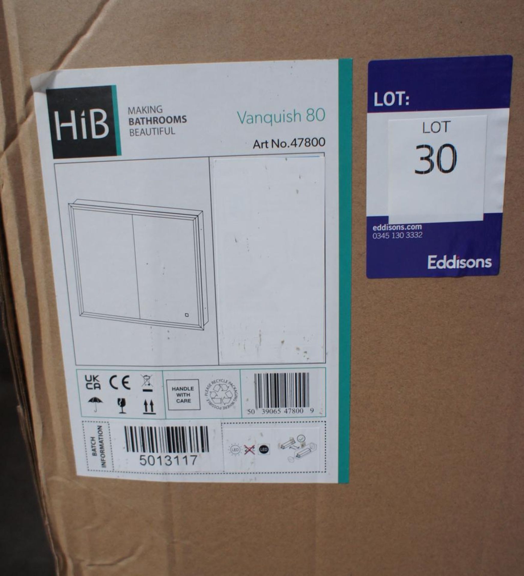 HiB Vanquish 80 LED Recessed bathroom cabinet - Image 4 of 4