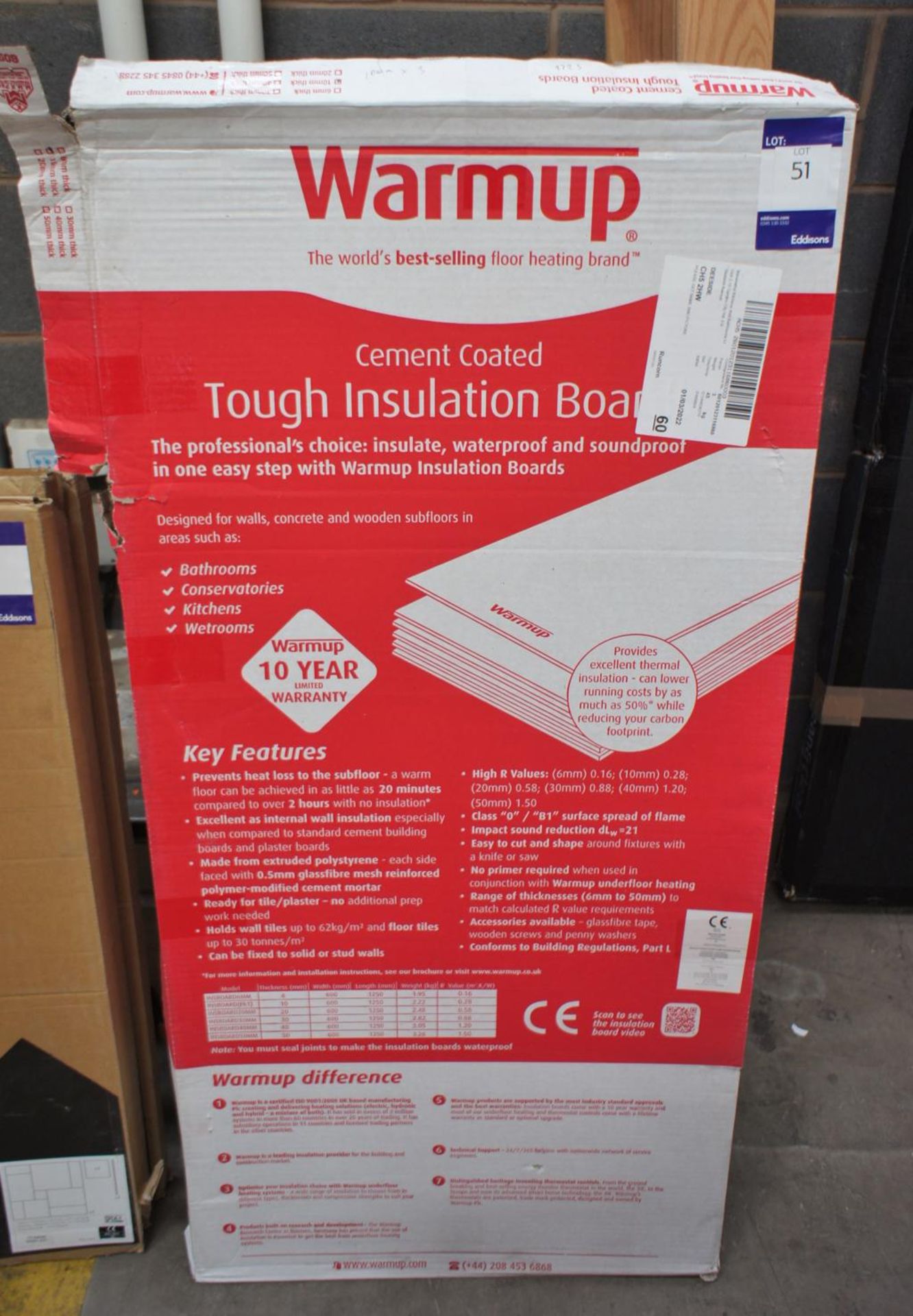 2 x Boxes of Warmup cement coated tough insulation board - Image 2 of 3