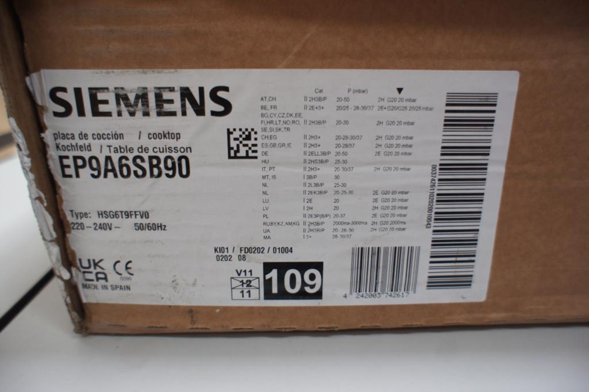 Siemens HSG6T9FFV0 cooktop - Image 2 of 3
