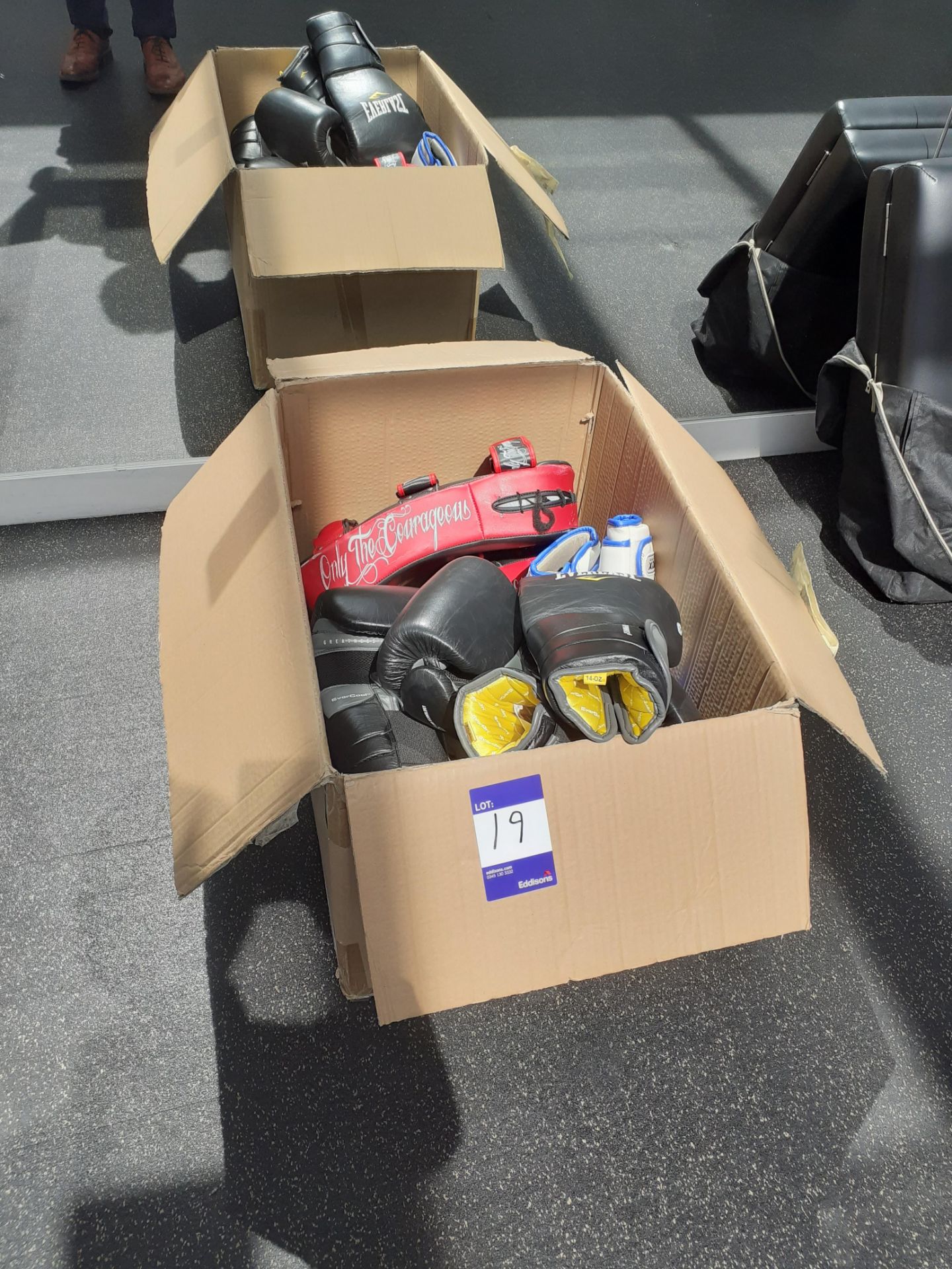 Box of Boxing Gloves & Pads