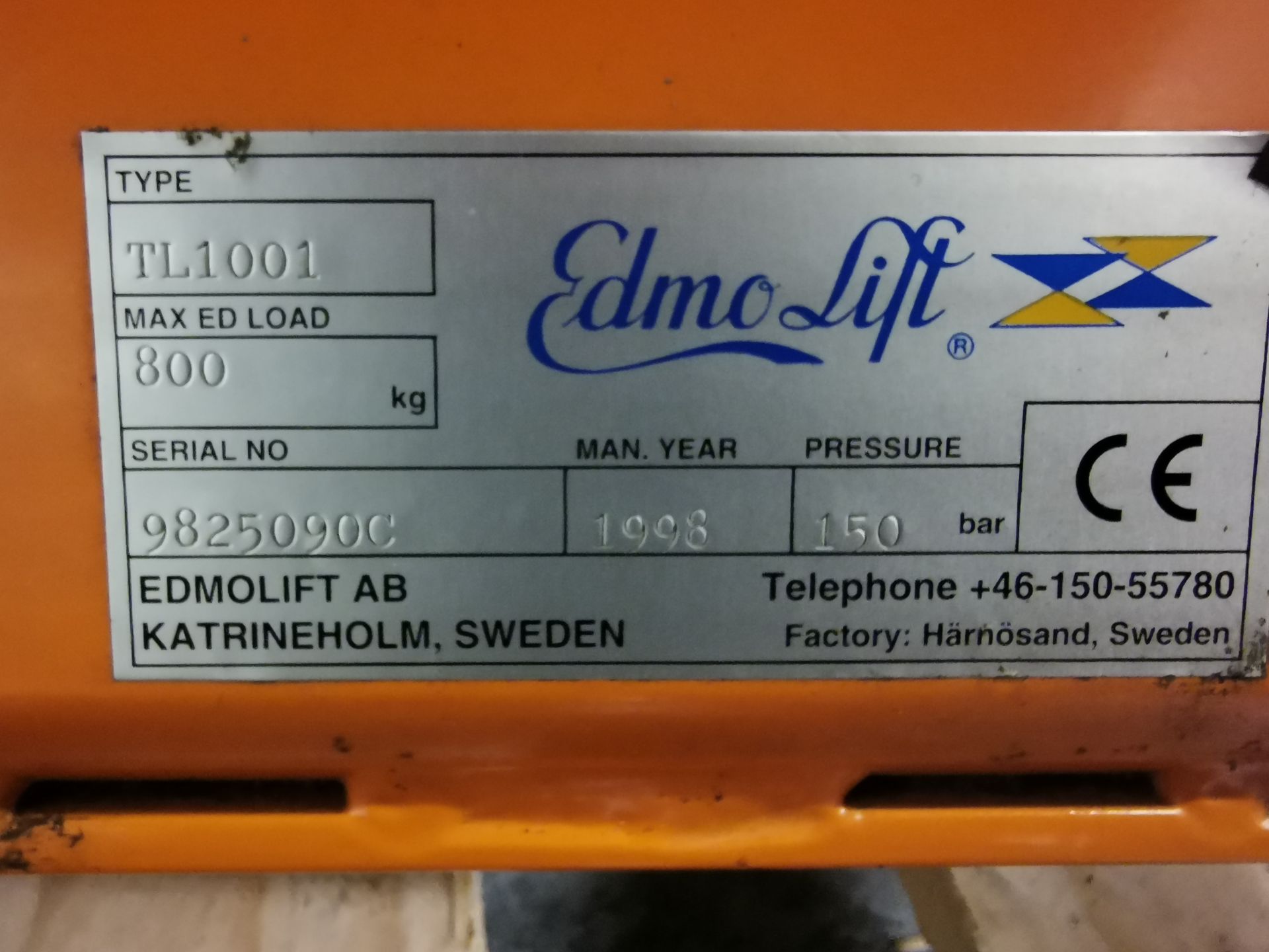 Edmolift TL1001 Scissor Lift Table - Image 4 of 7