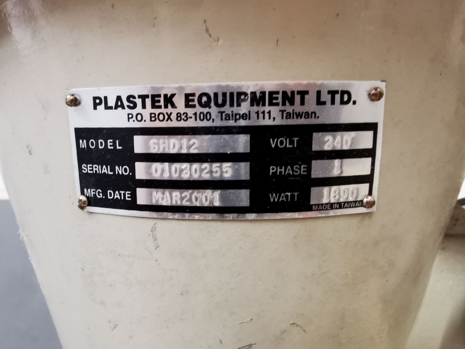 Plastek SHD12 Hopper Dryer - Image 2 of 7