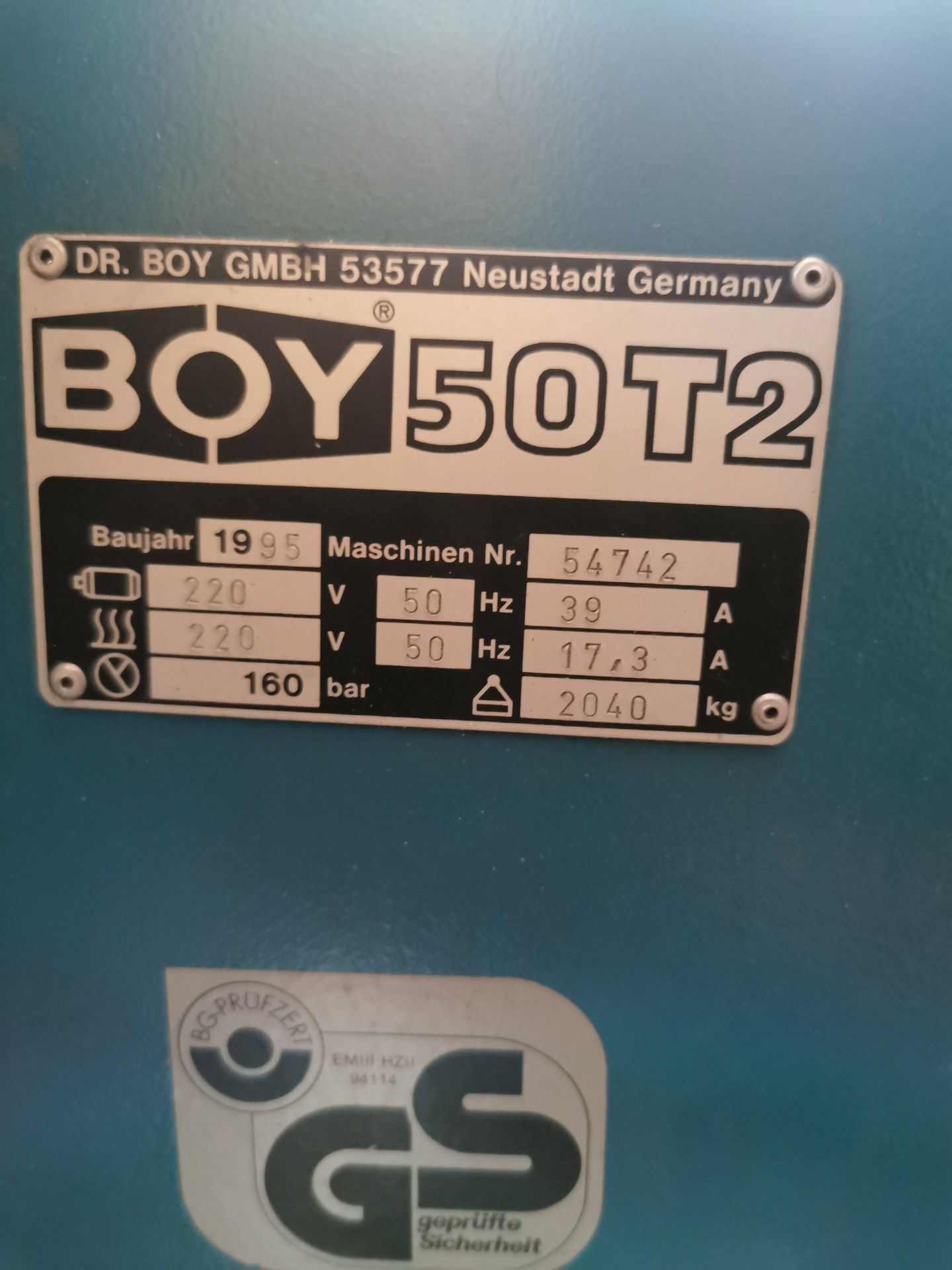 Boy 50T 2 Injection Moulding Machine - Image 17 of 17