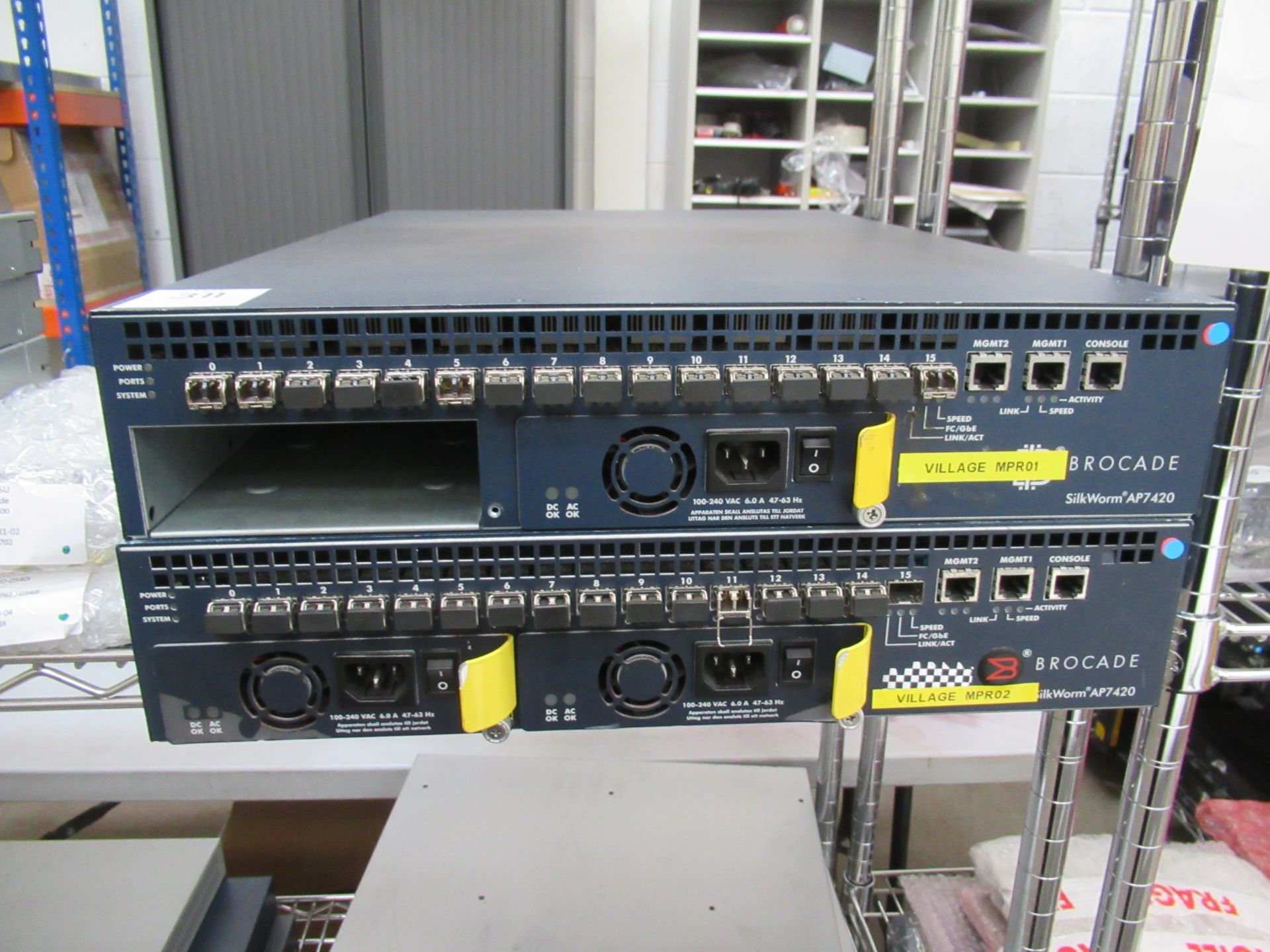 2 x Brocade AP7420 Switch, 2 x H3C S550 Series Ethernet Switch with CX4 Coupling Cable, 3 x - Image 4 of 38