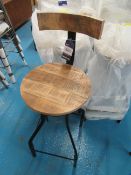 2 x Industrial Style Bar Stools (One Seat slightly smaller)
