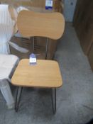 6 x Gunmetal and Plywood Chairs with Hairpin Legs