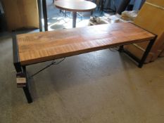 Industrial style bench with reclaimed top and steel fabricated legs (1460mm x 450mm)