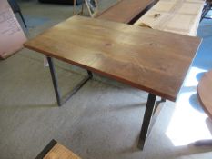 Industrial style desk/table with fabricated stool legs and reclaimed top (1200mm x 650mm) scratches