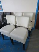 4x Faux leather standard side chair (Cream)