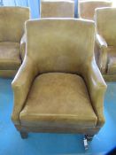 Antique Effect Leather Studded Arm Chair