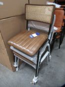 4 x Metal Framed Leather Seated Chairs