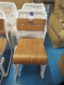 6 x Metal Framed Wooden Seated Canteen Chairs