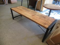 Industrial style bench with reclaimed top and steel fabricated legs (1460mm x 450mm)- flatpack and b