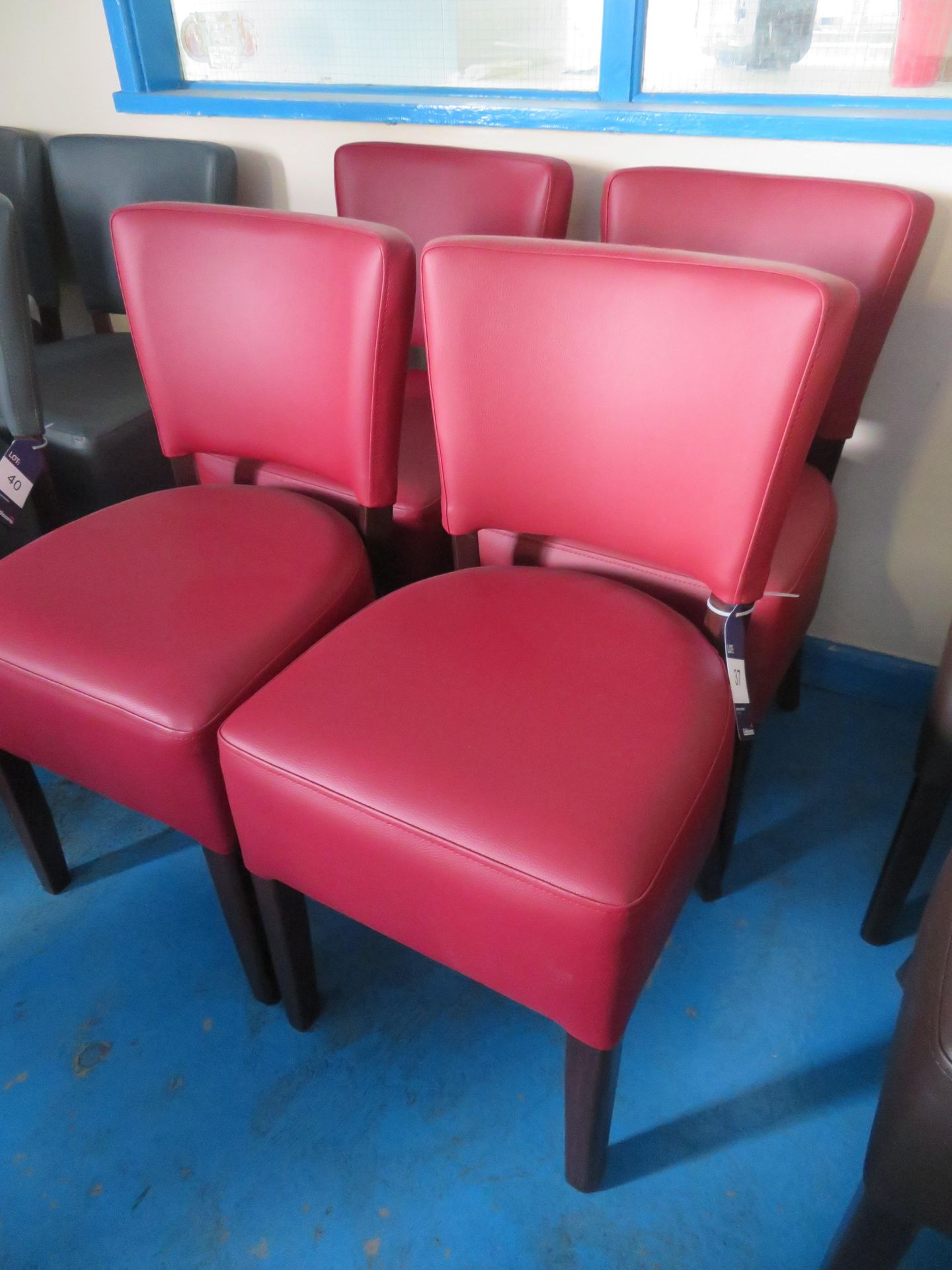 4x Faux leather standard side chair (Wine)