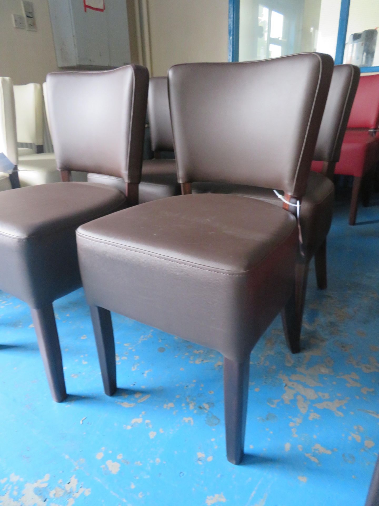 4x Faux leather standard side chair (Brown) - Image 2 of 2