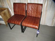2 x Leather Cantilever Style Chairs
