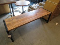 Industrial style bench with reclaimed top and steel fabricated legs (1460mm x 450mm)- flatpack and b
