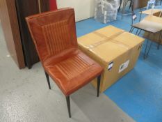 2x Iron leather chairs- Brown