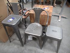 Highstool, Lowstool and Chair in Gunmetal