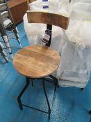 2 x Industrial Style Bar Stools (One Seat slightly smaller)