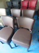 4x Faux leather standard side chair (Brown)