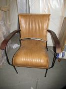 4 x Metal Framed Leather Chairs