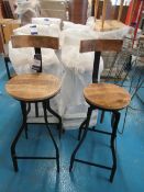 2 x Industrial Style Bar Stools (One Seat slightly smaller)