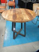 Circular reclaimed wood Table (Diameter 750mm) with Fabricated Steel Base