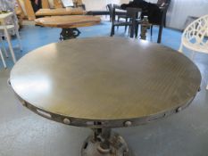 4x 'Wallace' steel tops (800mm diameter)- will fit on lots 67-71