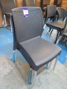 3 x Metal Legged Plastic Seated Stackable Chairs