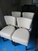 4x Faux leather standard side chair (Cream)