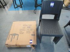 Orlando Rattan Style 800mm x 800mm Table and 4 x Rattan Style Chairs