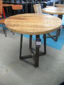 Circular reclaimed wood Table (Diameter 750mm) with Fabricated Steel Base
