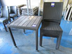 5pc Rattan Style Outdoor Furniture Set comprising able (700mm x 700mm) and 4x Chairs