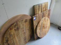 5x rustic table tops- the square (900 x 900mm) & The Smallest Circular (750mm diameter)- will fit on